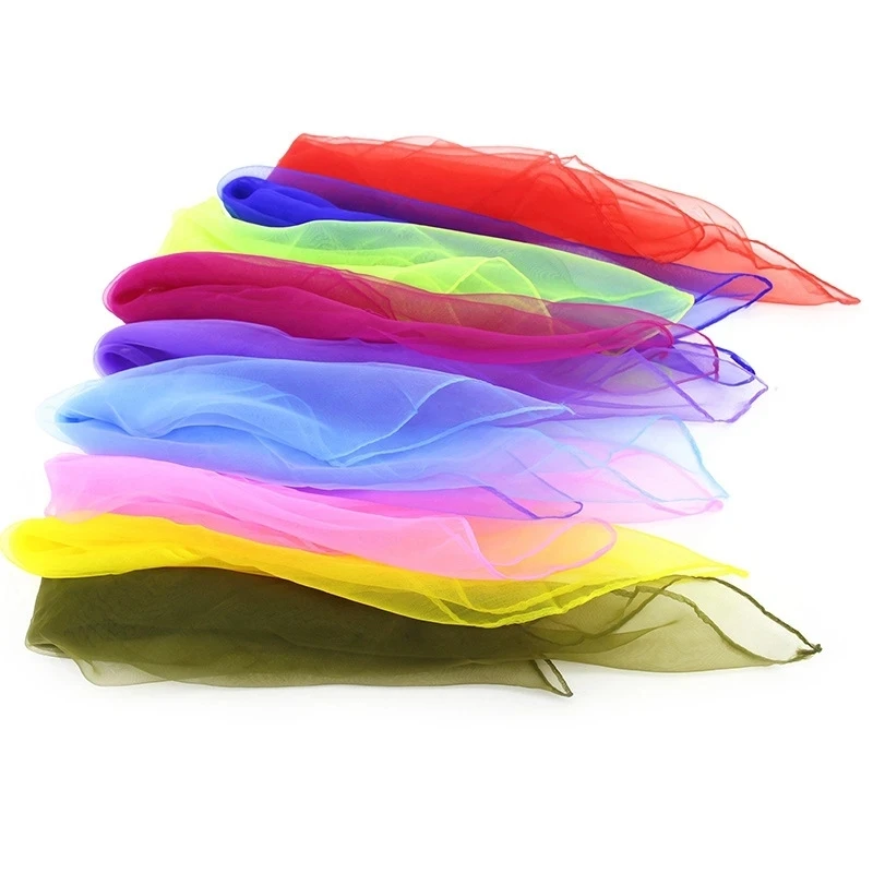 Multi-color Custom Special Color Gift Solid Color Gradient Nylon Small Square Scarves Silk Scarf Small Scarf