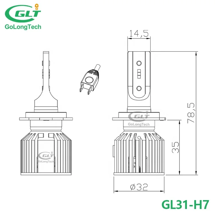 GL31 H7  auto led headlight car light  led auto light  led bulbs