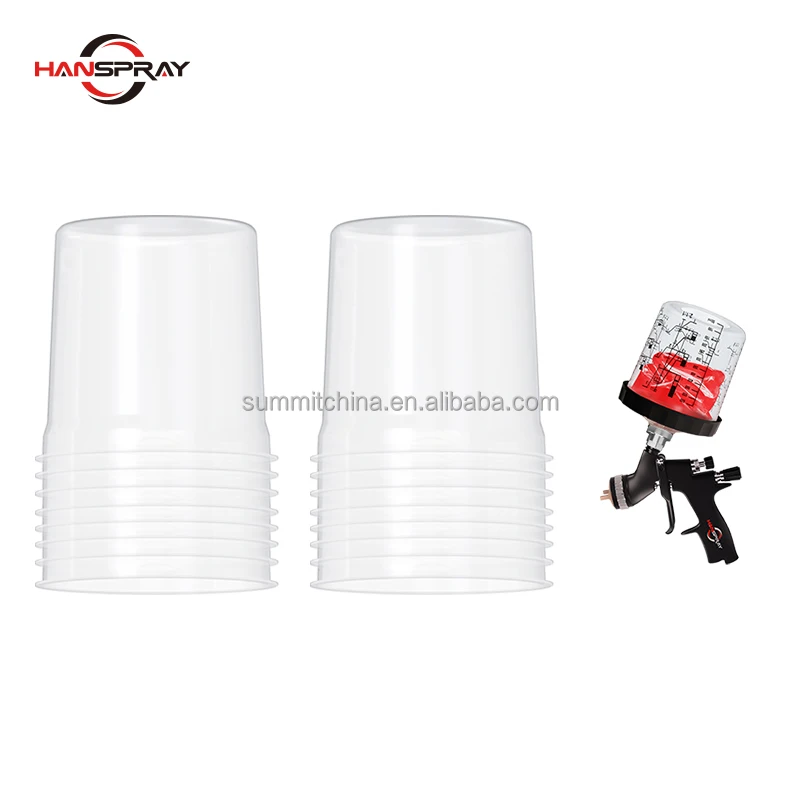 Automotive paint systems with black circle applicable to any spray gun paint cup system