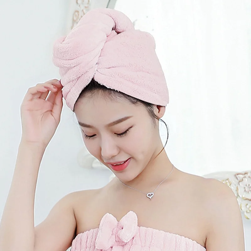 65*25cm Microfiber Hair Turban/Hair Drying Towel Wrap 300gsm Terry For Women
