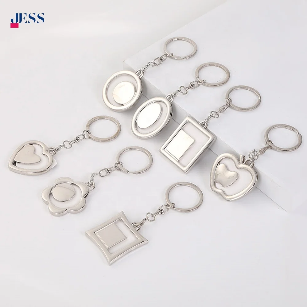Fashion Various Shapes Photo Frame Keychain Creative Custom Metal Keyring