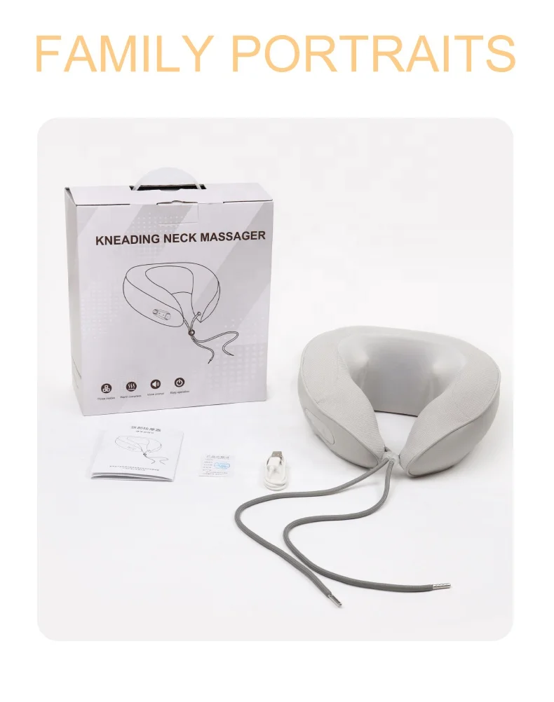 New Release Solid Cervical Memory Foam Travel U Shape Massage Pillow Neck and Back Massager Pillow Shiatsu Heat