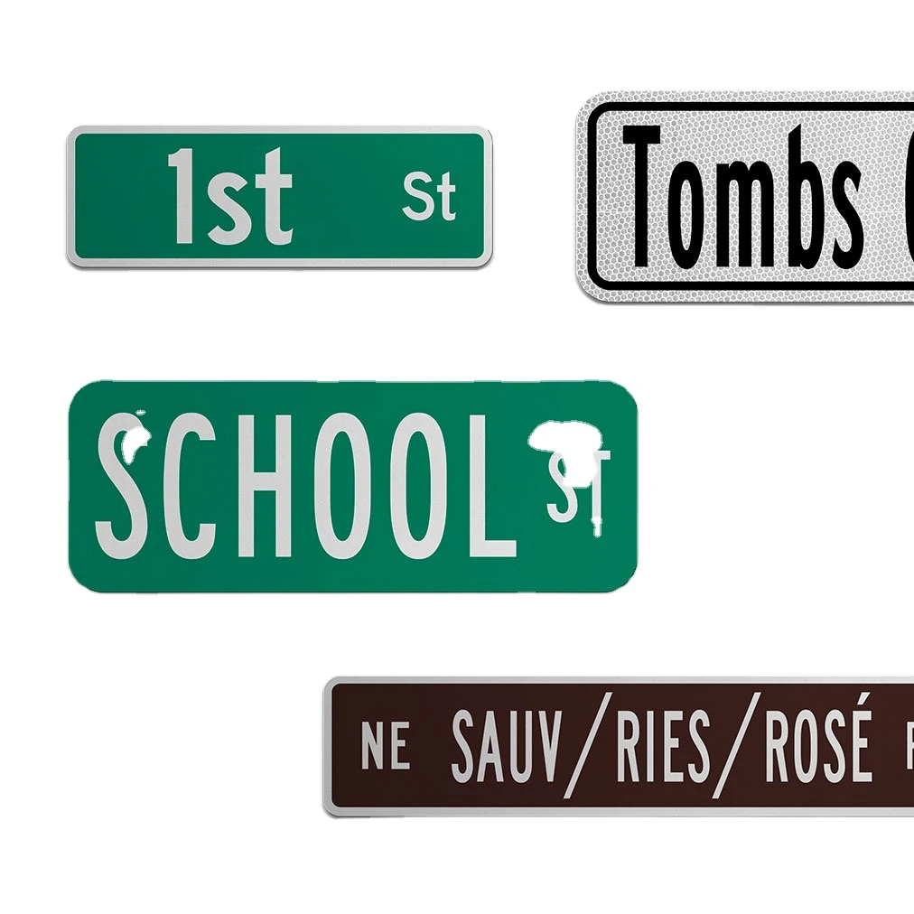 Factory Customized Waterproof Green Metal Tin Sign Outdoor Road Sign Personalized Novelty Street Sign