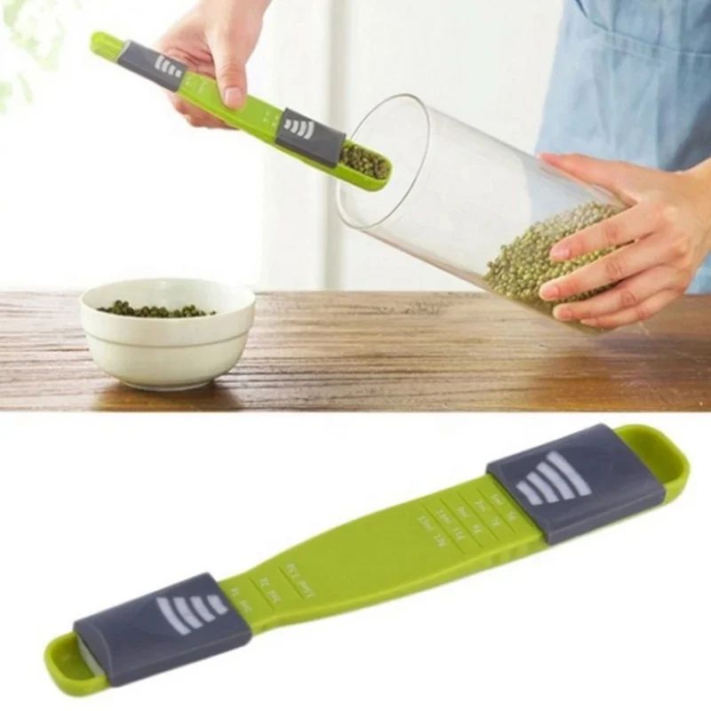 kitchen tool Plastic digital measuring spoon with double  sided adjustable eight-speed scale measuring spoon