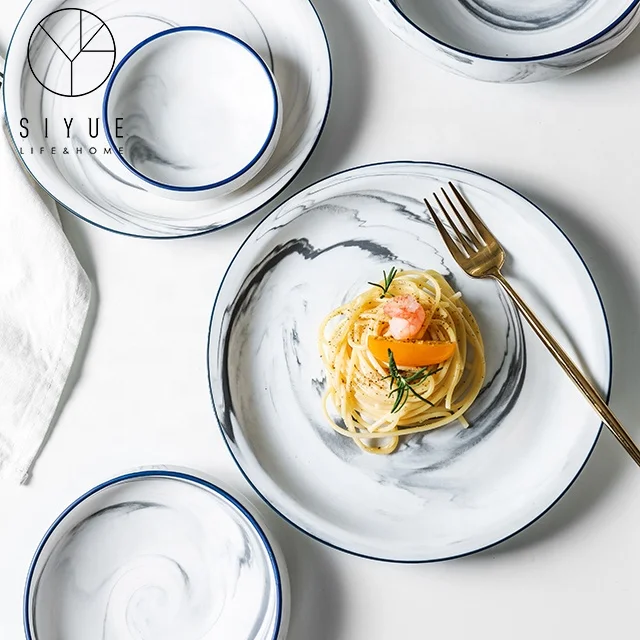 Unique Cone Shape Design Pink Grey Marble Tableware Matte Ceramic Christmas Plates Bowl Vinegar Dish Dinnerware For Wedding 1824