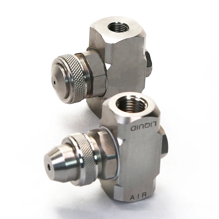 XINHOU Stainless Steel Fog Spray Nozzle, SS304 1/4 Non-Adjustable Air Atomizing  Nozzle