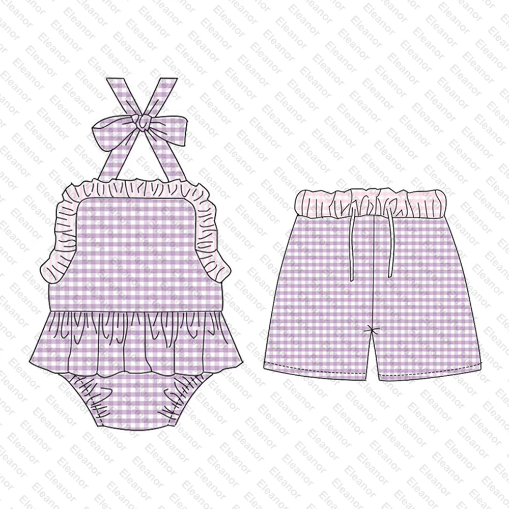 Custom bikini swimsuit for baby toddler kids girl seersucker brother sister matching bathing suit swim trunks