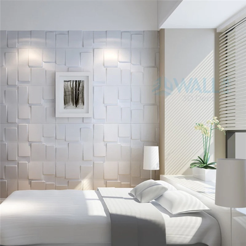 30x30cm Decorative 3D Wall Panels in Diamond Design Matt White Wallpaper Mural Tile-Panel-Mold 90s aesthetic room deco