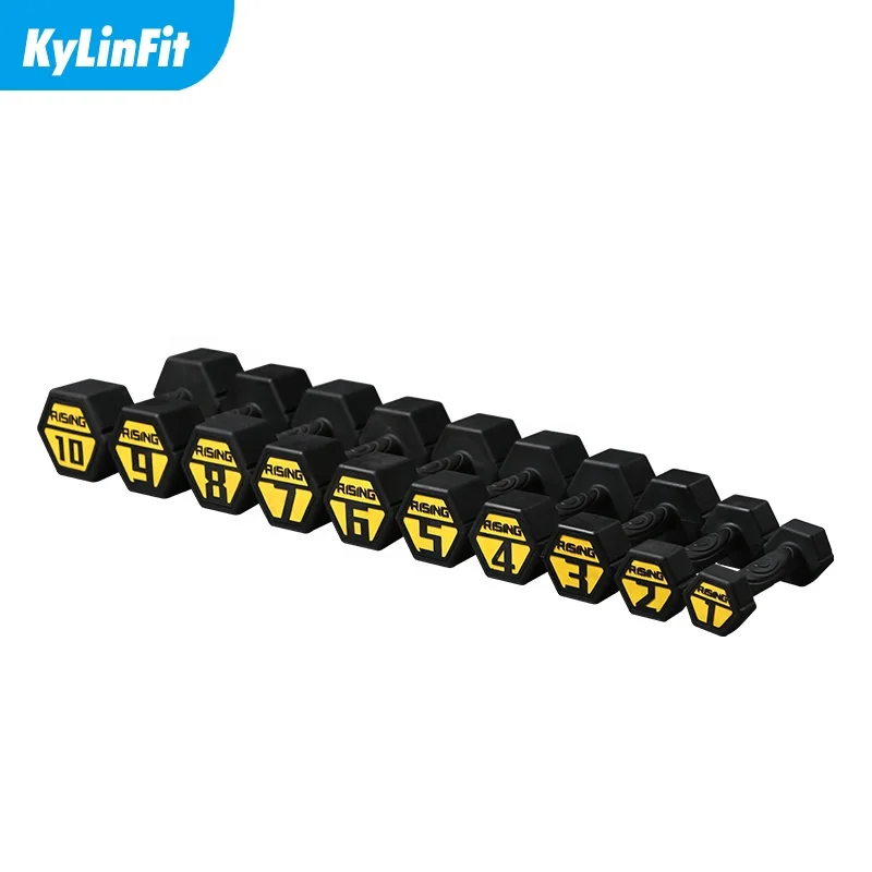 Поднимающиеся Пластиковые гантели для тренажерного зала гантели резиновые шестигранные гантели
