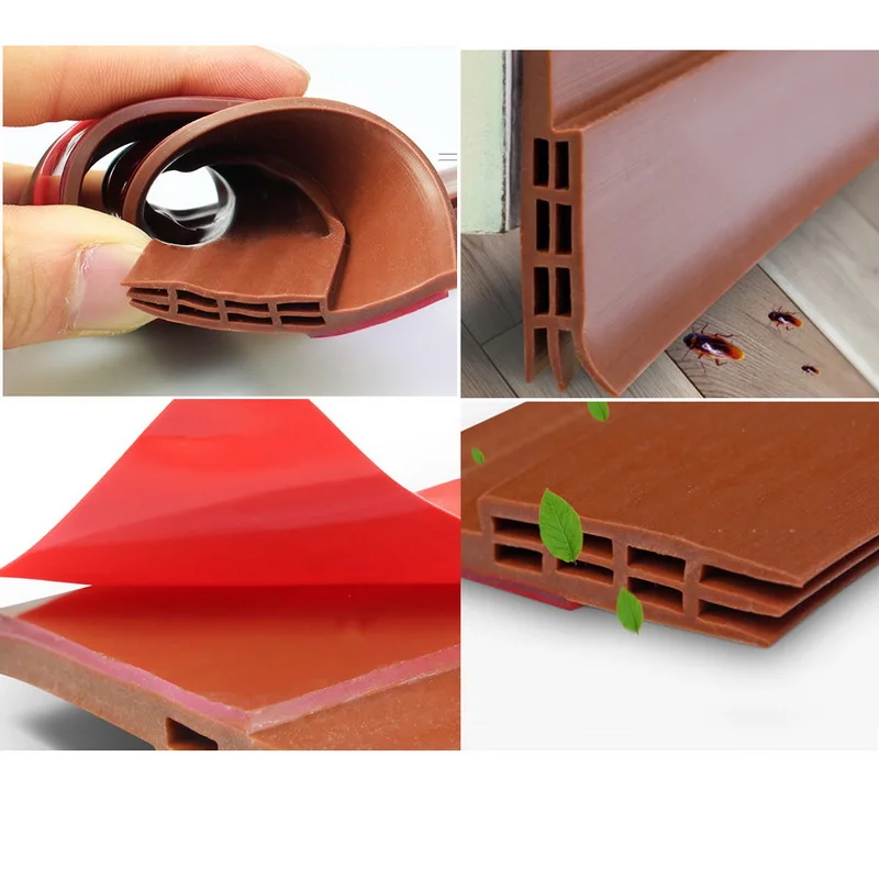 
PVC door bottom draught excluder/adhesive bottom seal 3M door bottom seal strip door blocker 