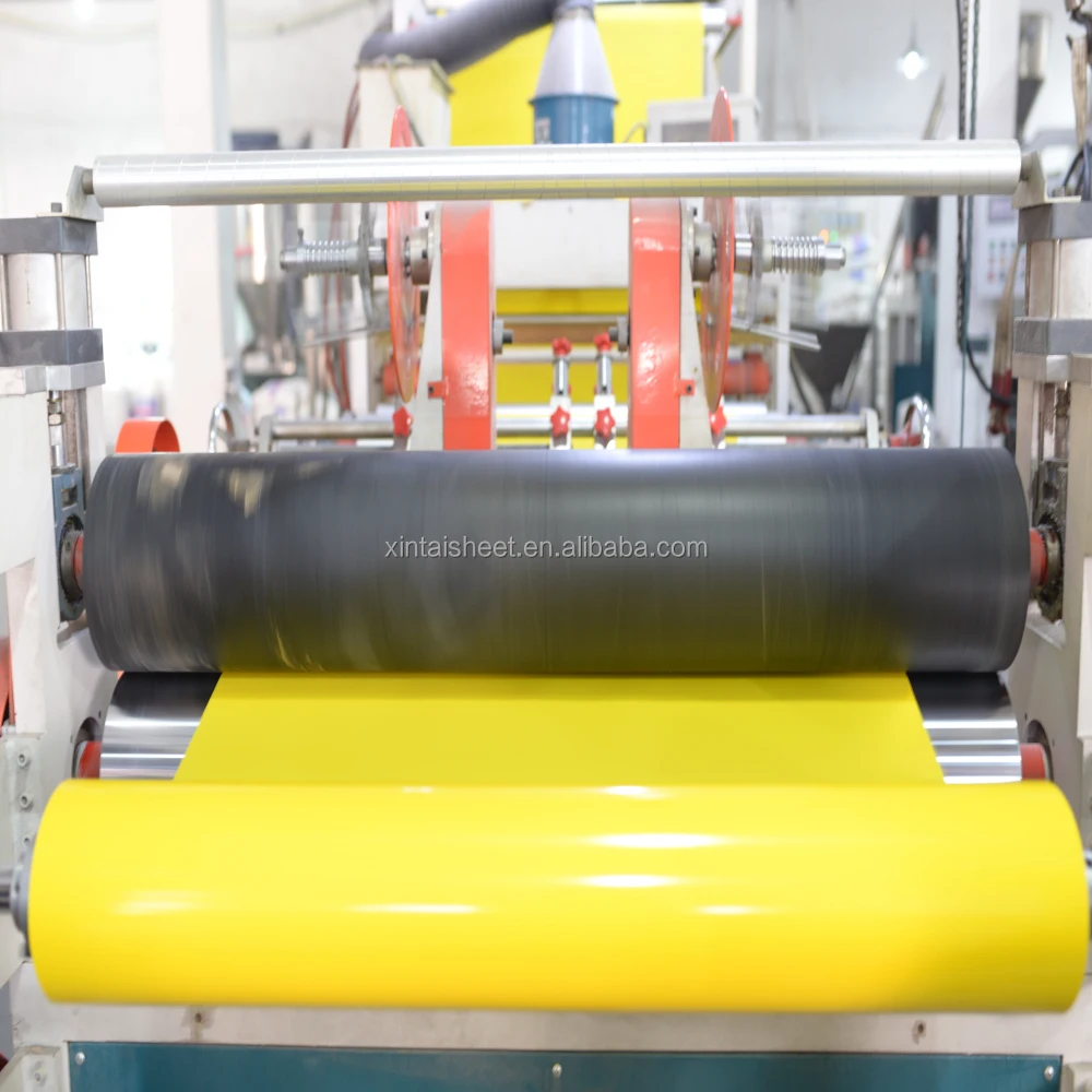 GRS recycled polypropylene pp film roll 300micron yellow pp roll without glue for insect sticky trap use