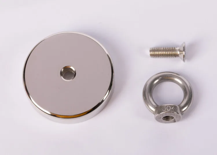 Pot magnet Industrial round disc big round magnet magnet with eyebolt