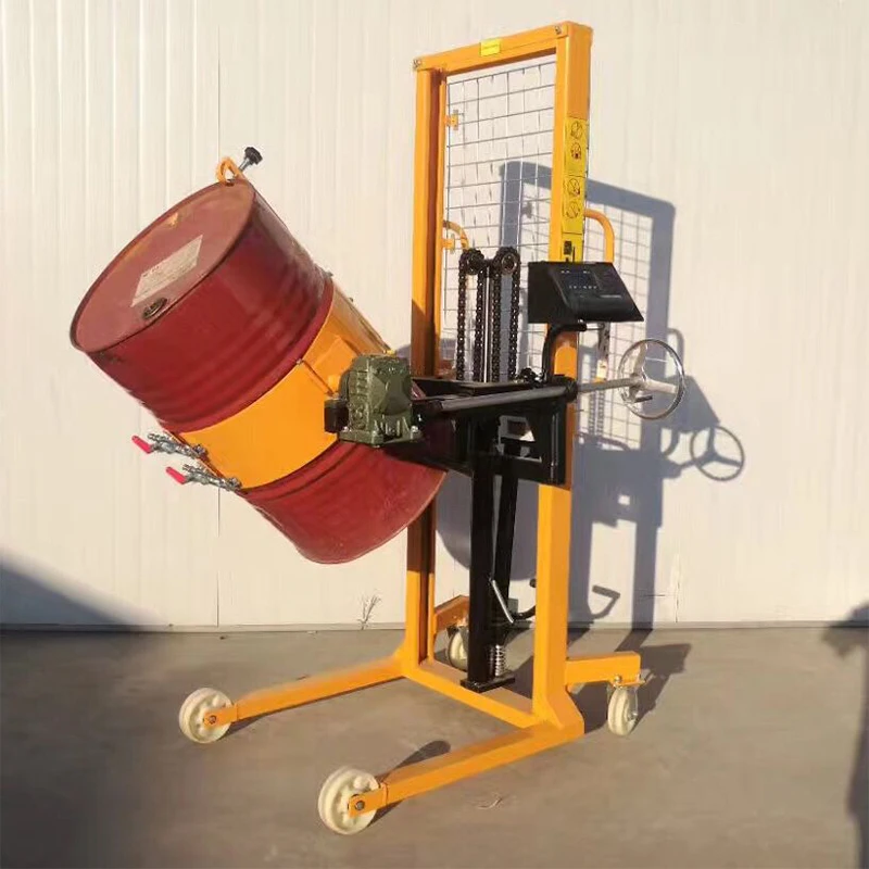 oil drum pump hydraulic lifter 350kg 520kg container drum roll clamp stacker manual mover dumpers carrier stacker