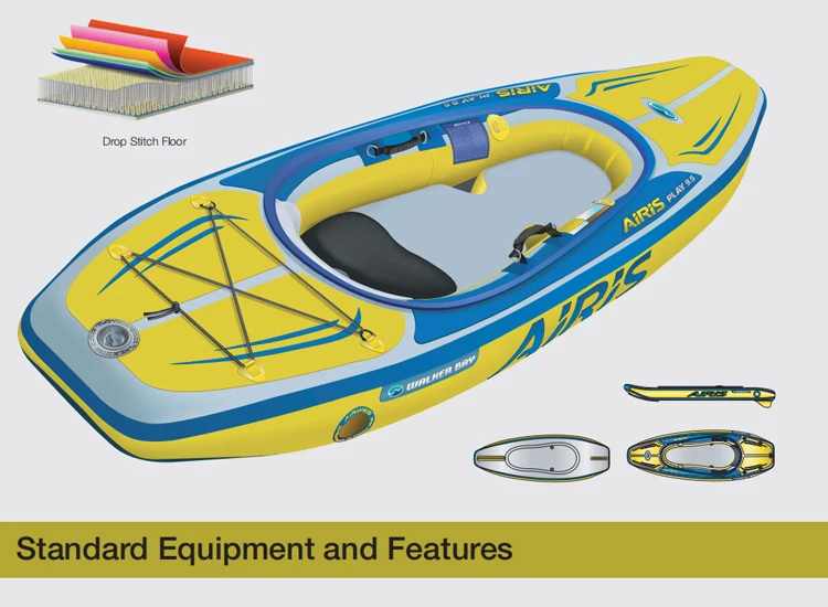 Zebec Kxone Hot Selling high speed Inflat Water PVC Rowing Boat fabric Air Folding Kayak For 1 2 Persons