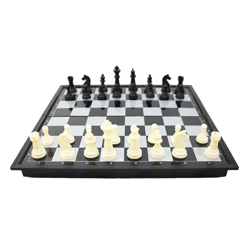 Chess Beginners with black and white chess pieces portable chessboard set for competition