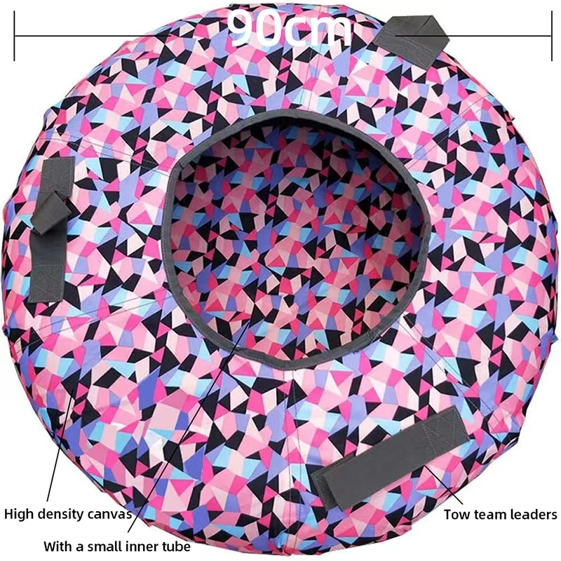 Ski Resort ski slope custom color 90cm Winter Playground Equipment with handle kid snow tube heavy duty