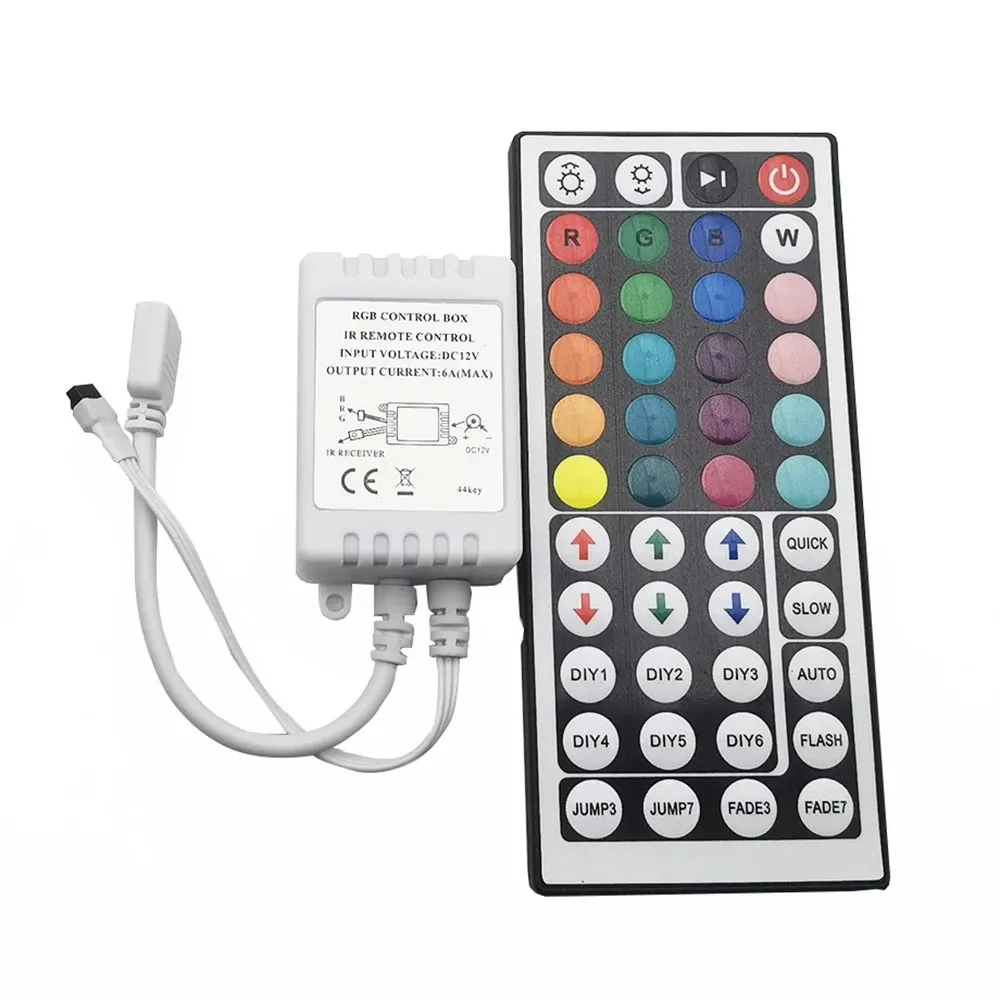 High Quality 44 Key Lighting Control Ir Remote RGB Led Strip Light Controller Controlador for DC5-24V RGB LED Strip Controller