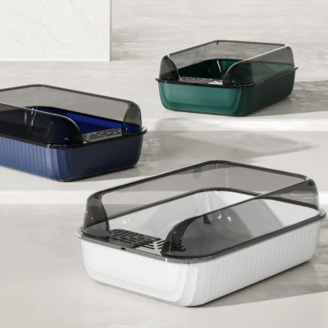 2024 новый ящик для кошачьих туалетов легкий роскошный стиль большой туалета противоразбрызгивание туалет кошек