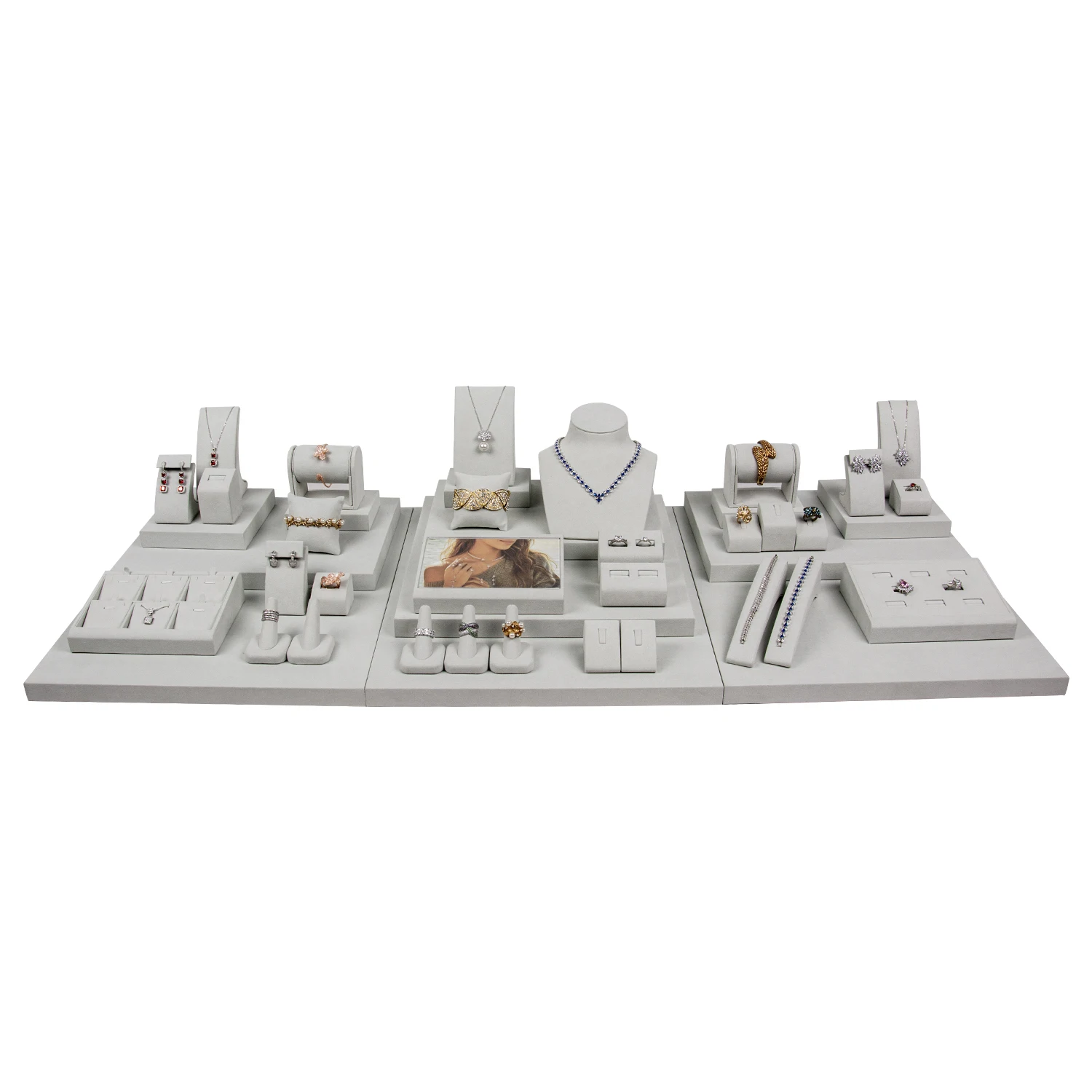 Wholesale Microfiber Jewellery Display Holder Stand DIY Custom Ring Bracelet Necklace Earring Holder Stand Jewelry Display