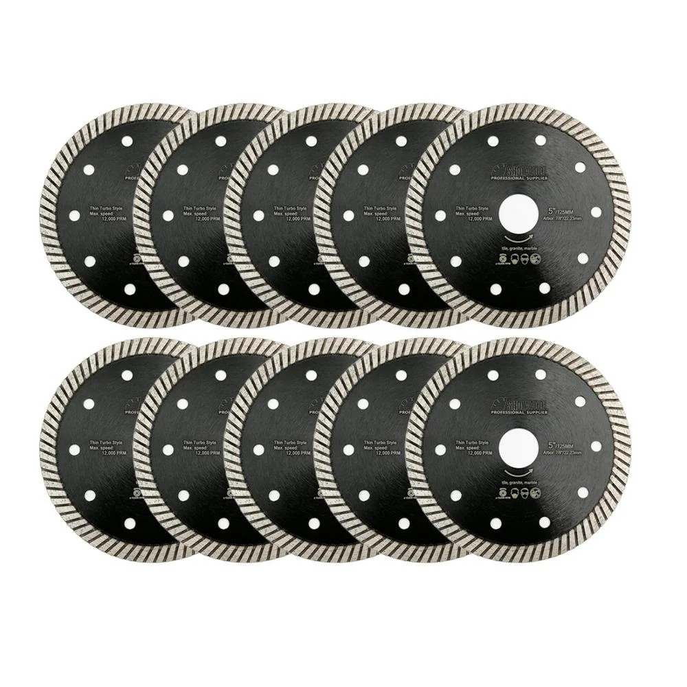 
diatool 125mm Hot pressed Ultra thin Turbo Diamond Circular Saw Blade Cutting disc for Tile Porcelain Granite 