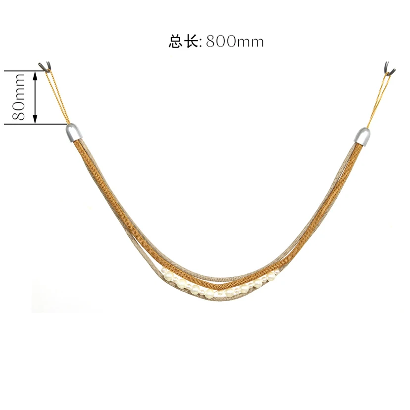 Curtain rope set with frappe pendant Curtain Tie Back with Pearl Easy Installation