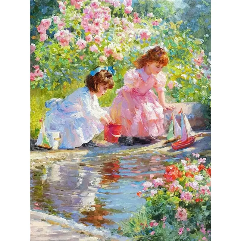 Best-selling lovely children pattern design customized made diy digital oil painting by numbers without frame