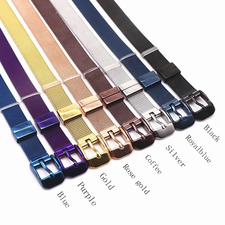 Fashionable Adjustable Mesh Strap Multi Color Stainless Steel Italian Mesh Belt Bracelet