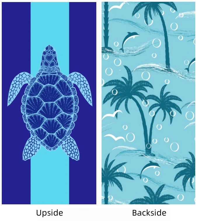 Lightweight 200gsm Custom Printed Turtle Beach Towel Quick Dry Sand Resistant RPET Compact Knitted Material for Summer