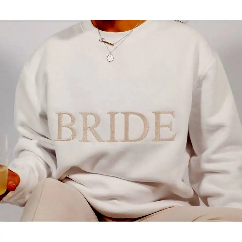 Custom Logo Bride Hoodie Bachelorette Party Shirts Bride Team Party T-Shirt Wedding Party Tshirt Bridesmaid Crewneck Sweatshirt