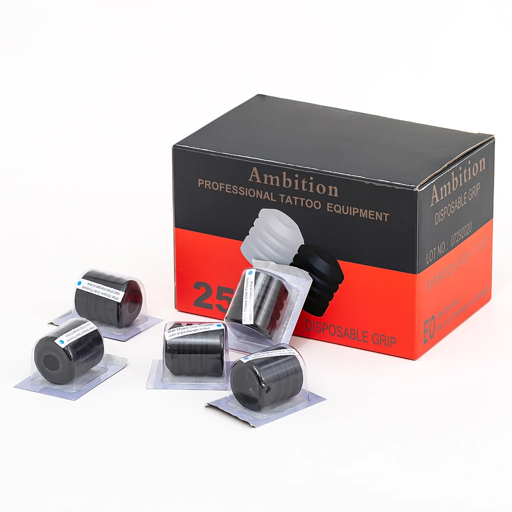 Ambition Tattoo Equipment Accessories 25pcs 32mm Round Disposable Tattoo Grip for Tattoo Cartridge Machine