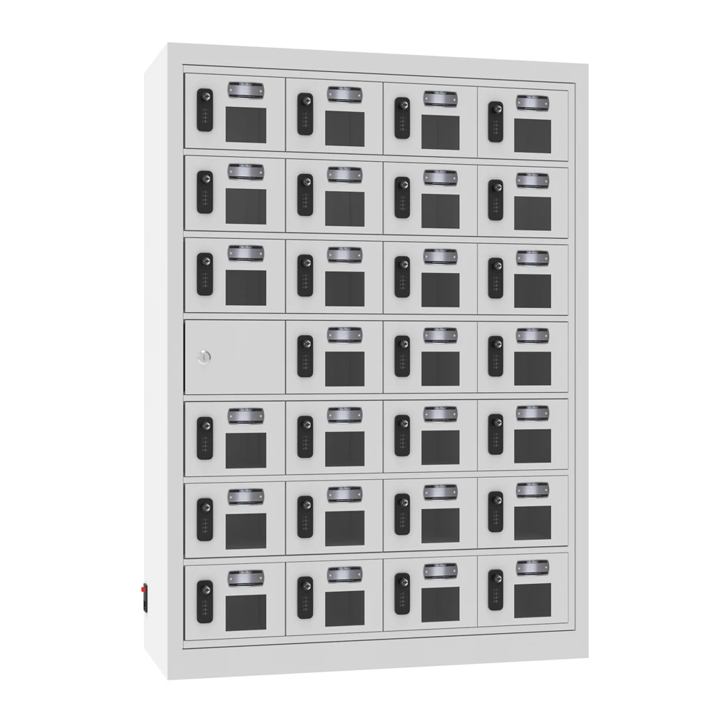 15 Door Wall Mounted Cell Phone Lockers Key Lock USB-C Mobile Phone Storage Charging Station Locker