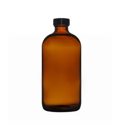 Berlin Packaging Food Grade Boston Round Frosted Amber Beverage Bottle Customized Logo 34oz Glass Orange Juice Milk Bottle