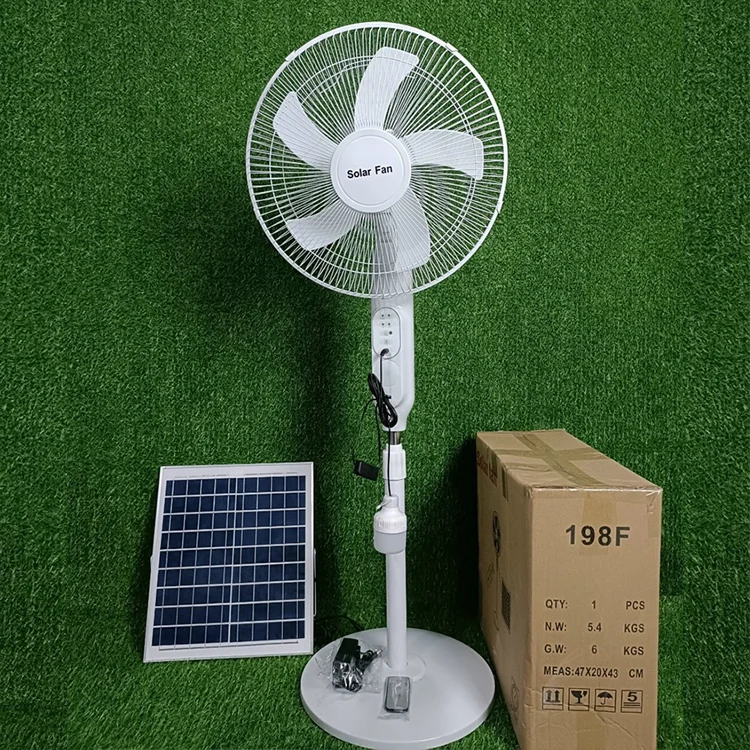 16 Inch AC DC OEM Rechargeable Solar Electric Fan Home Generator Out Bulb Ptc Electric Rechargeable Stand Floor Fan