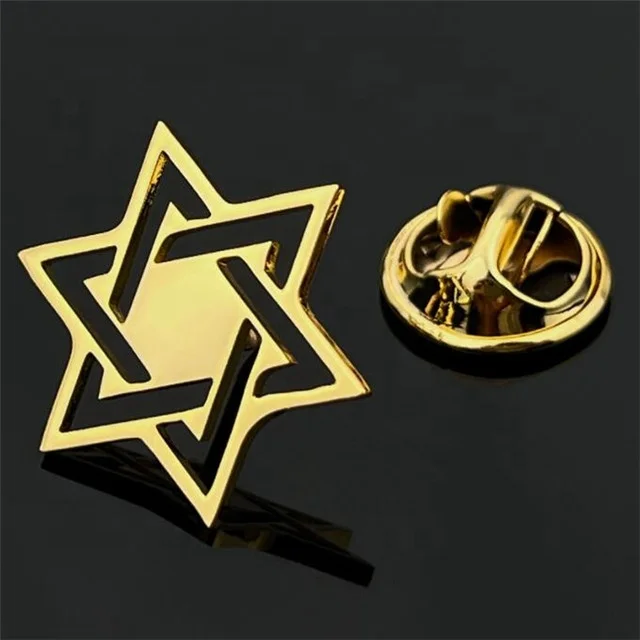 Модная брошь Yiwu Aceon из нержавеющей стали Magen David Star на лацкан шпора значок воротник религиозная мода в виде еврейской звезды