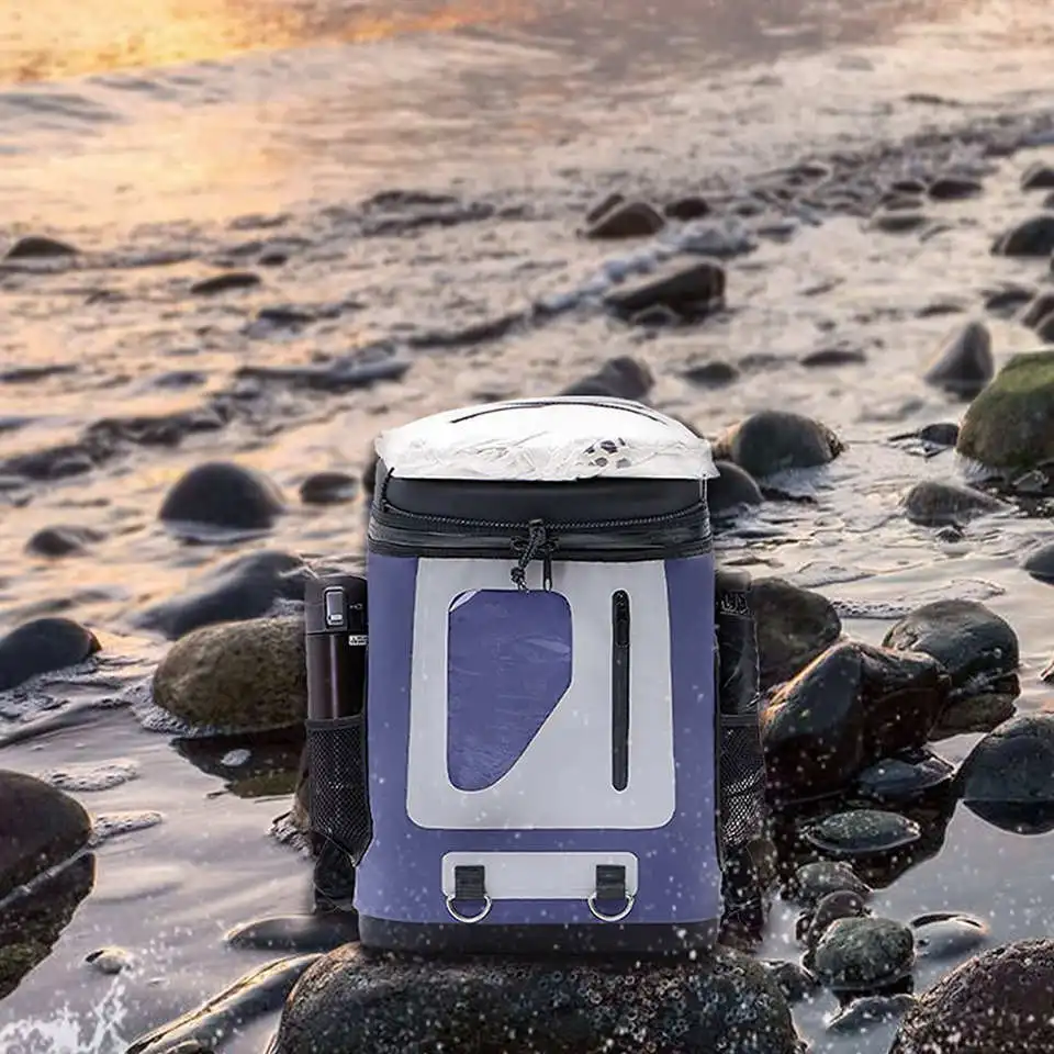 Leakproof Soft Sided Cooler Backpack Insulated Waterproof Cooler Bag Large Capacity Backpack 24 Cans Portable Soft Cooler Bags