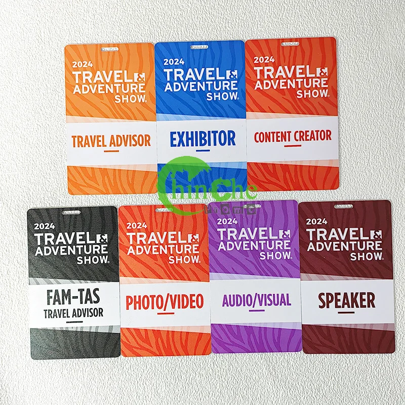 Digital Offset Printed Event Name Tag Custom Plastic Pass Badge Lanyard Neck Holder Laminated Plastic Card For Events