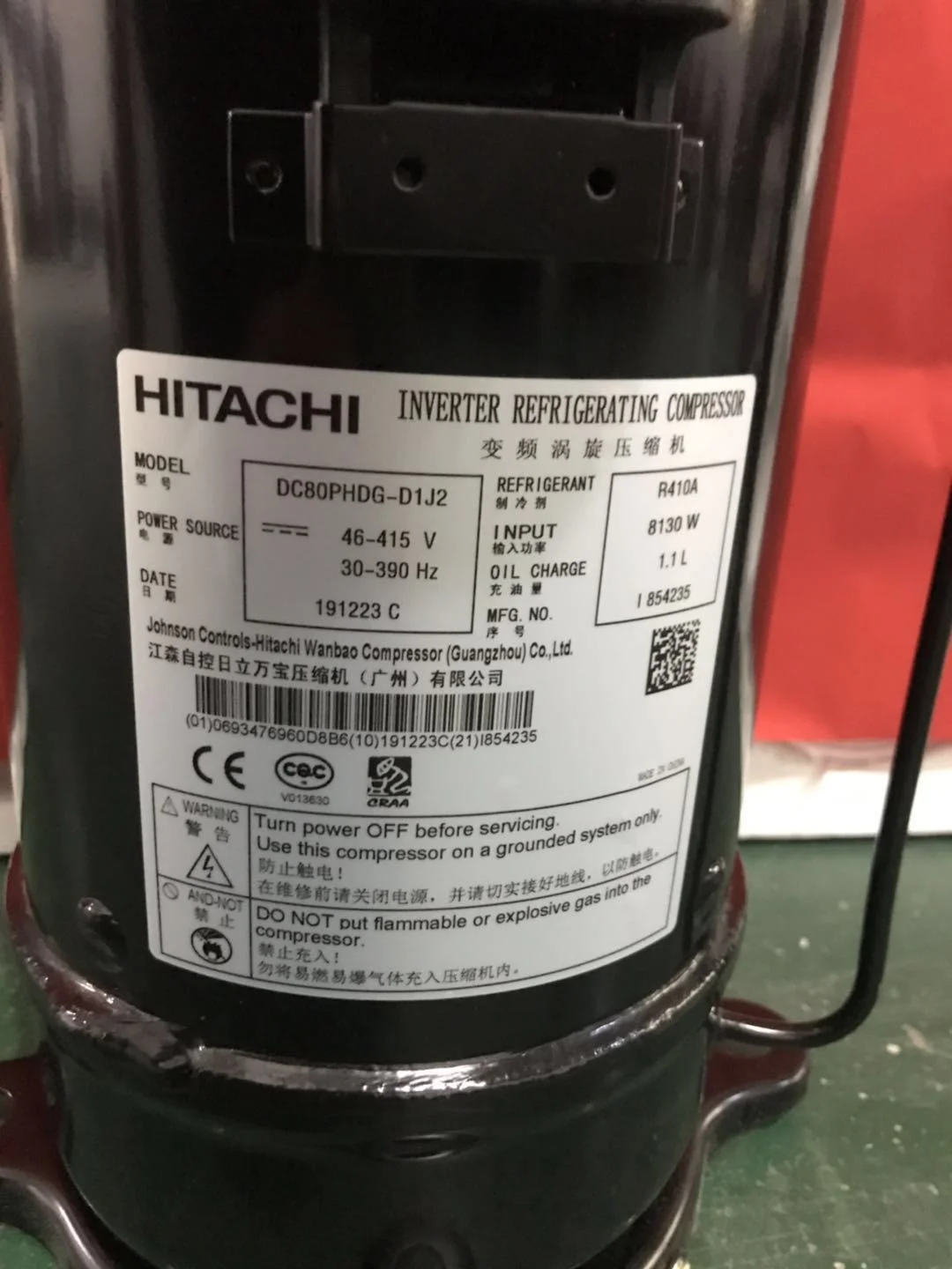 DC80PHDG-D1J2 Scroll compressor inverter compressor for HITACHI compressor