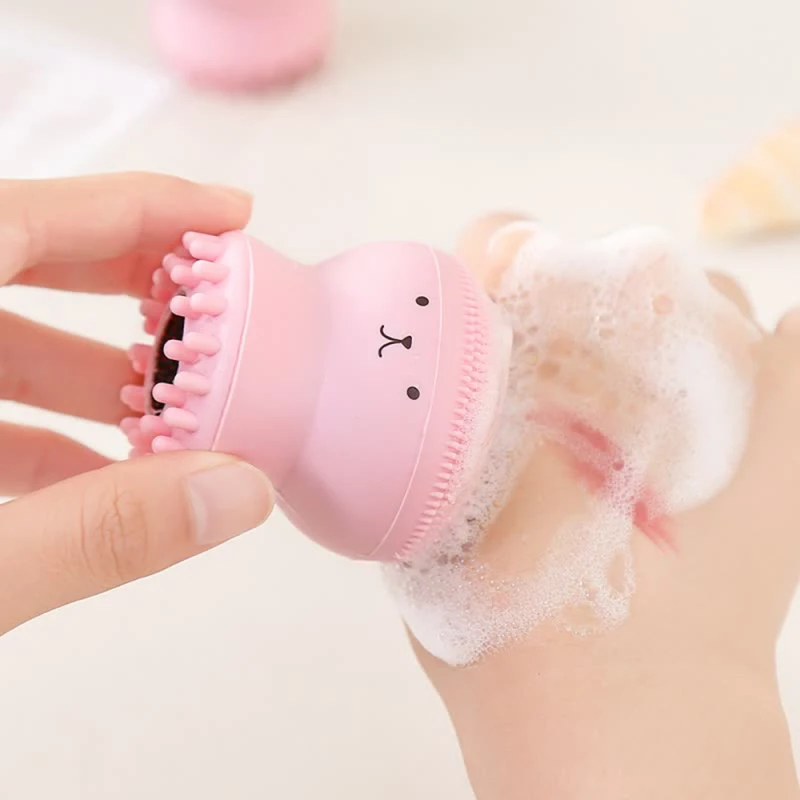 
Cute Octopus Shape Facial Massage Brush Mini Professional Pore Cleaner Exfoliator Facial Cleansing Brush 