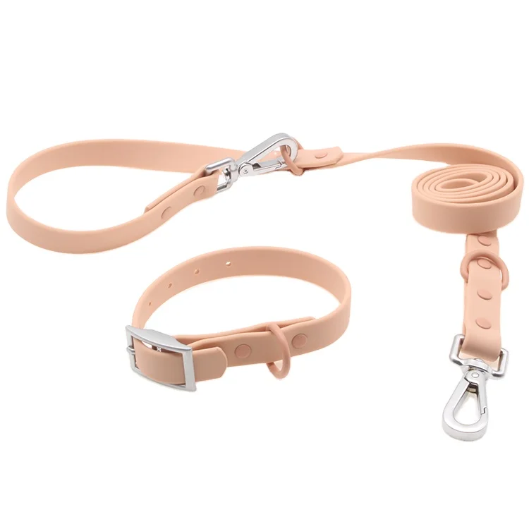 soft pvc webbing dog collar and leash Designer Coated delicate appearance pet collars & leashes mascotas luxury pet leash pvc