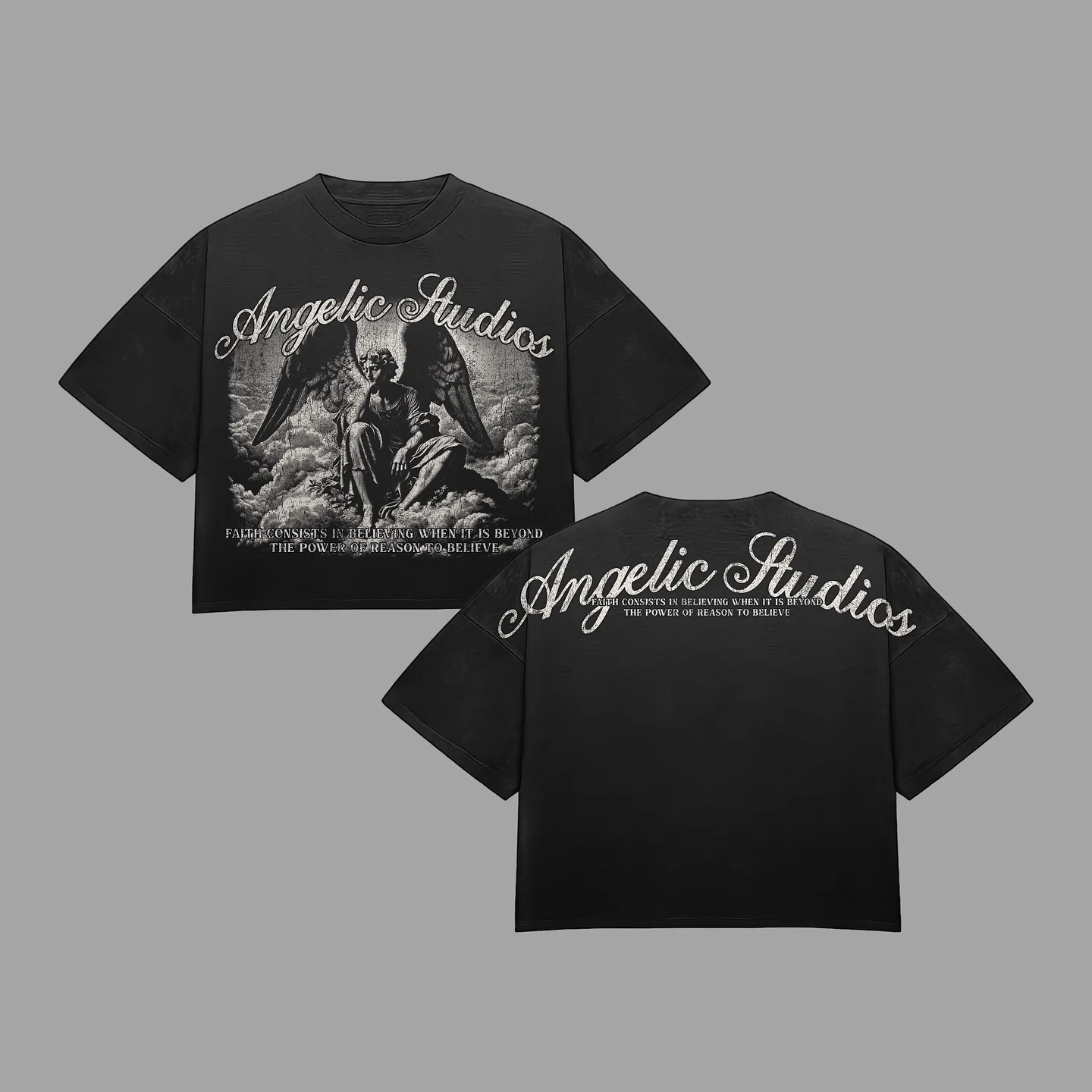 New Oversized Printed T-Shirt Loose Fit Stone Washed Heavyweight Cotton Quick Dry and Breathable O-Neck with Graphic Pattern