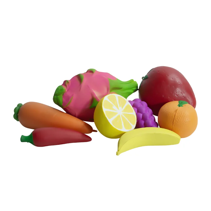 PU Foam Soft Toy Squeezable Fruit Shaped Stress Balls Anti Stress Toy for Kids