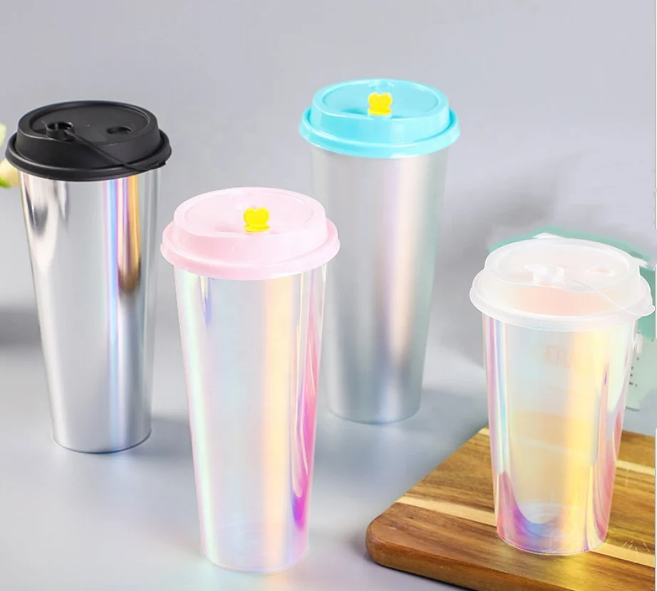 IML пластиковая чашка Boba одноразовая чайная чашка-пузырь для фруктового сока 22 унции 20 унций 16 12 PP молока и чая с крышкой соломинки пакеты