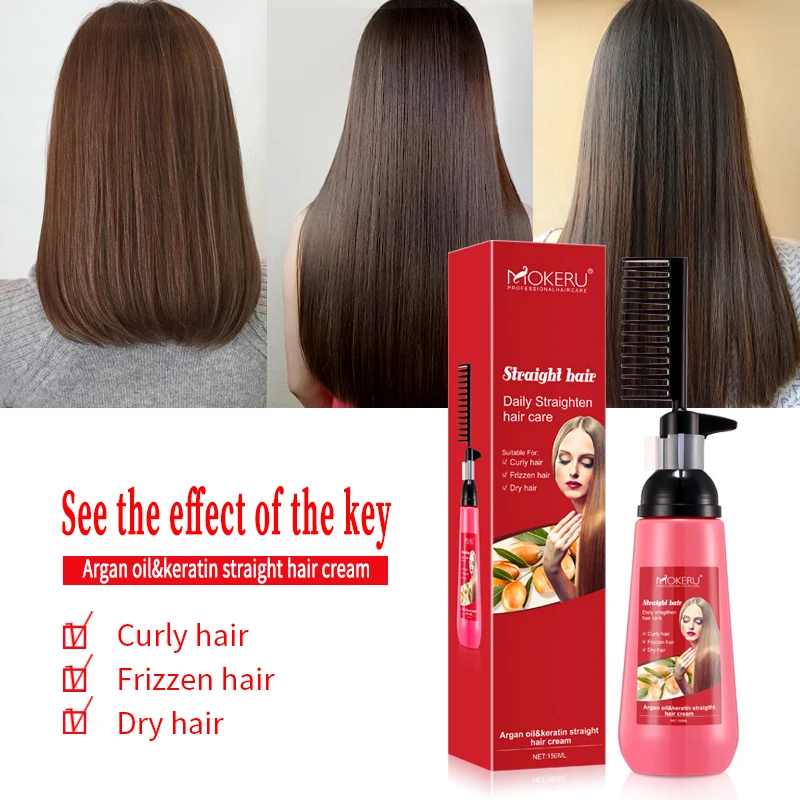 150ml Smooth Hair Straightening Nourish Straight Hair Cream Easy Using for Woman Natural Hair care Relaxer Cream Private label