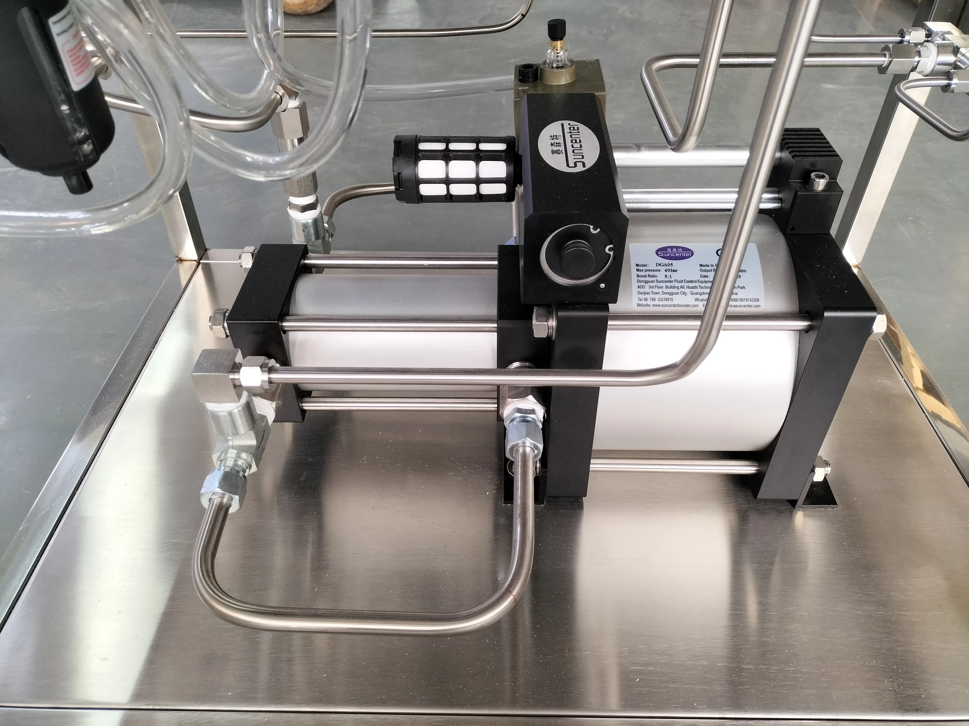 High-Pressure Stainless Steel Pneumatic Test Bench Piston Pump Gas Booster System for Machining for High-Pressure Applications