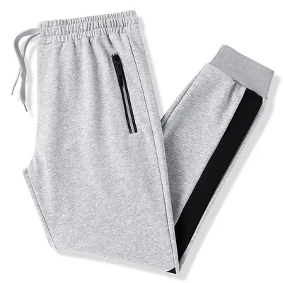 Micro Elastic Fashion Sports Cotton Pants Men  Solid Color Sweatpants