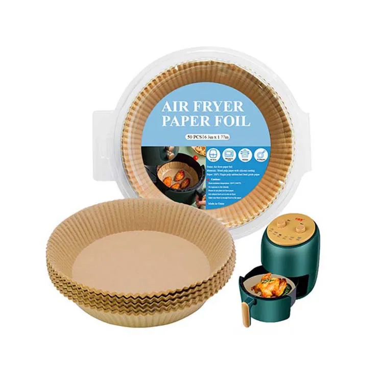 Air Fryer Paper Liners Disposable 100PCS Round Airfryer Oven Insert Parchment Sheets Non Stick Basket Liners for Baking Cooking