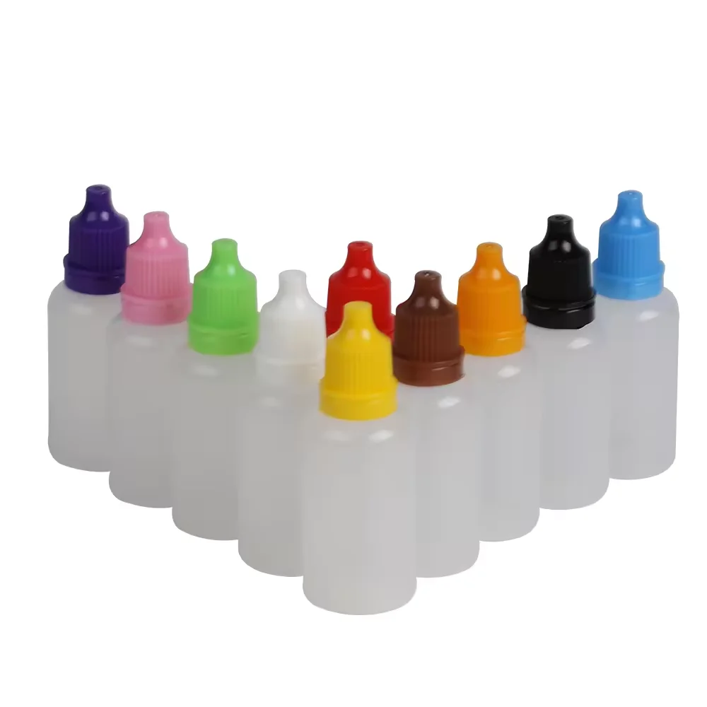 10ml ldpe plastic Squeezable Drop Bottles small liquid eye Dropper bottles with screw lid and plug