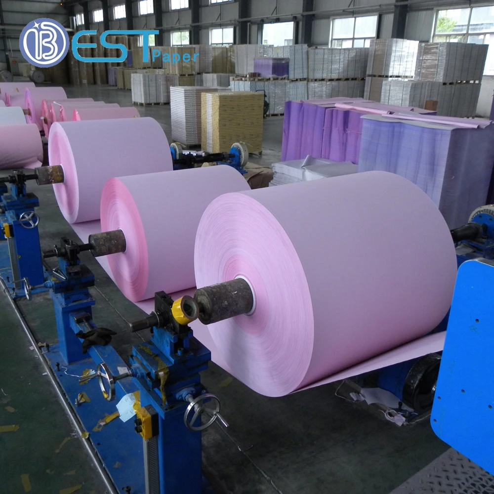CF/ CB 46gsm CFB 48 gsm NCR copy paper roll gold factory