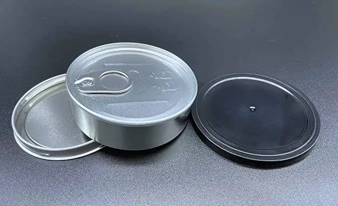 Custom 100ml Tin Can Press It in Tin Cali Stickers 3.5g Self Sealing Metal Tin Cans with Lids