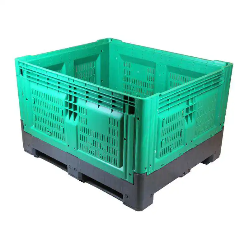 plastic pallet container for fruit and vegetables Bulk 4 way entry stackable foldable plastic pallet box